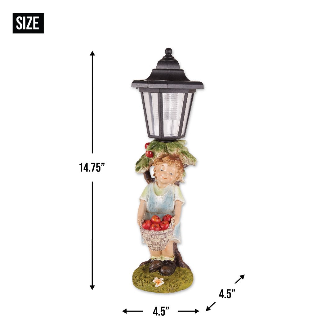 Apple Basket Solar Street Light Statue 