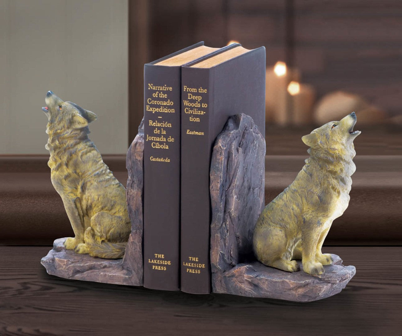 Howling Wolf Bookends 