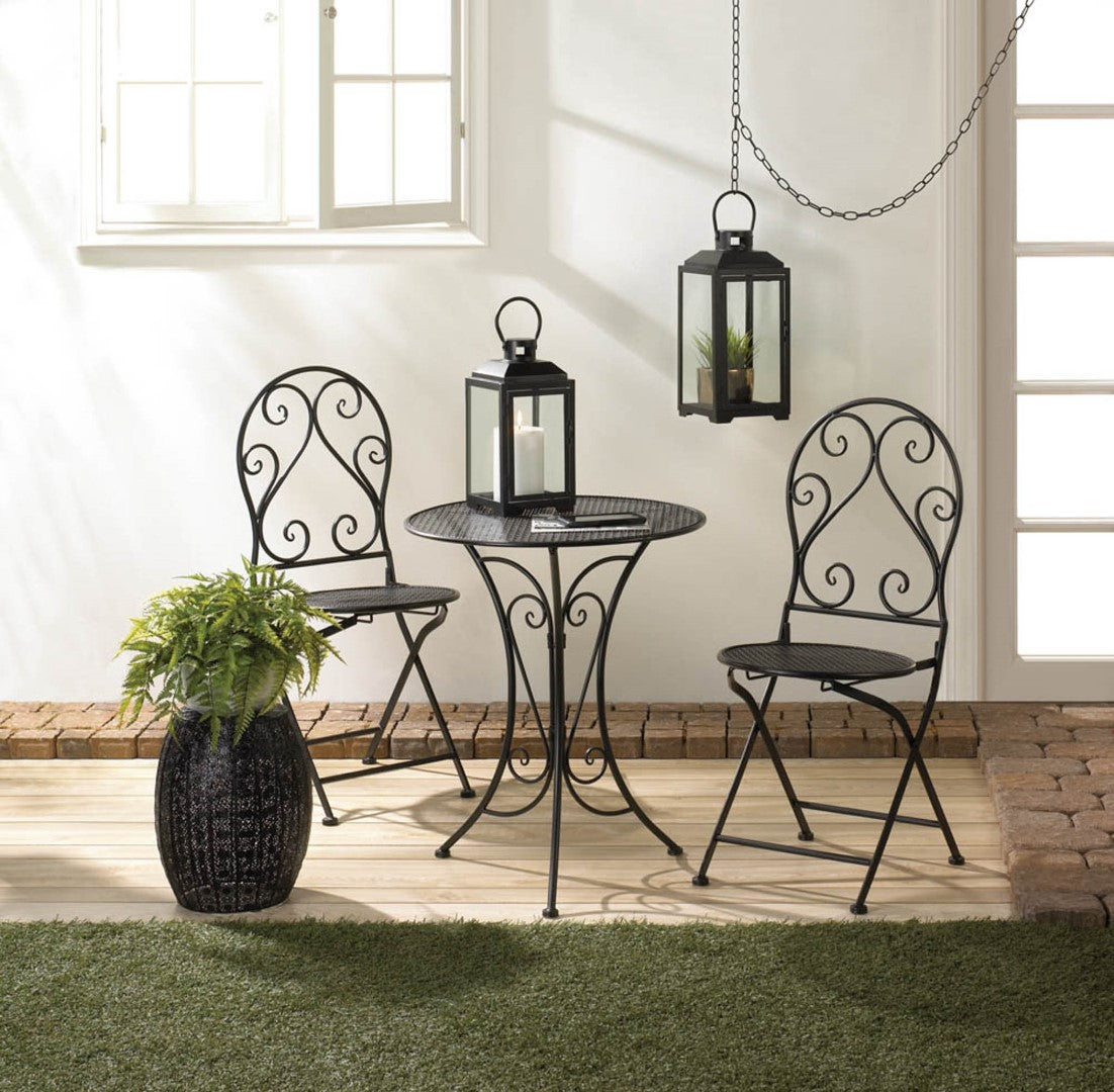 Black Moroccan Lace Stool 