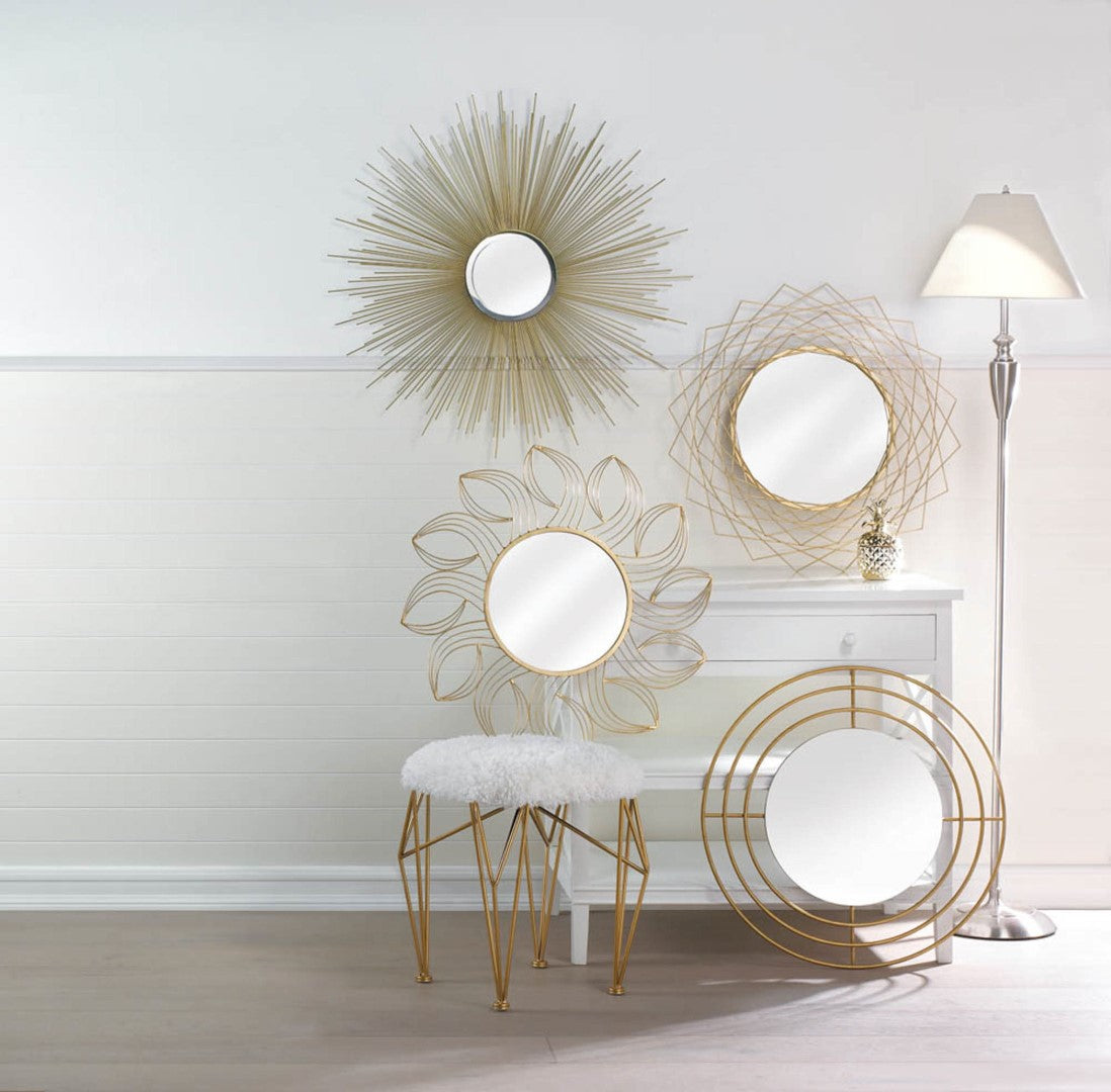 Golden Petals Wall Mirror 