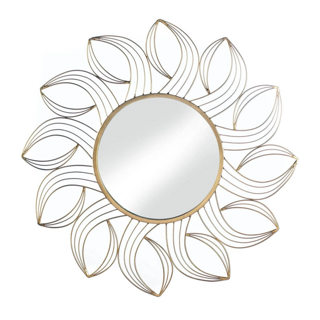 Golden Petals Wall Mirror 