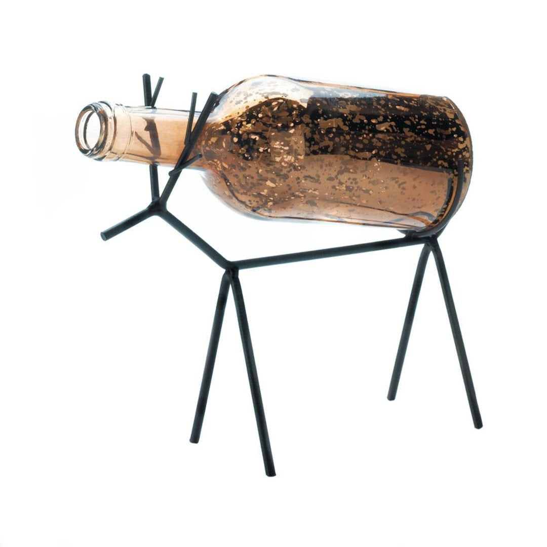 Glass Bottle Reindeer Lantern 