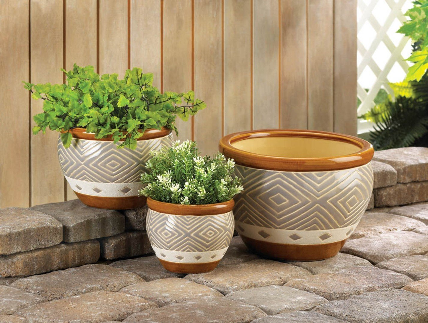 Earth-Tone Trim Planter Trio 