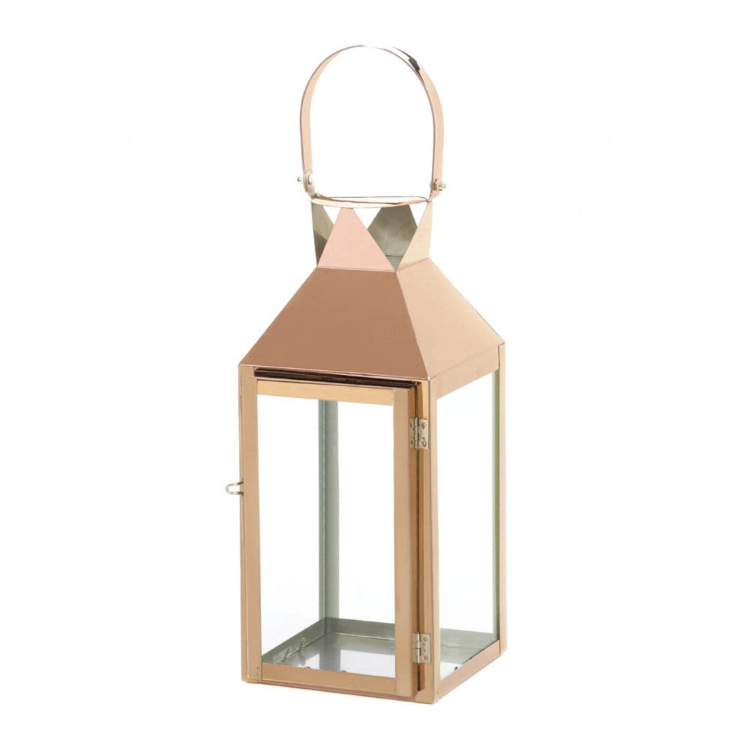 Rose Gold Candle Lantern 