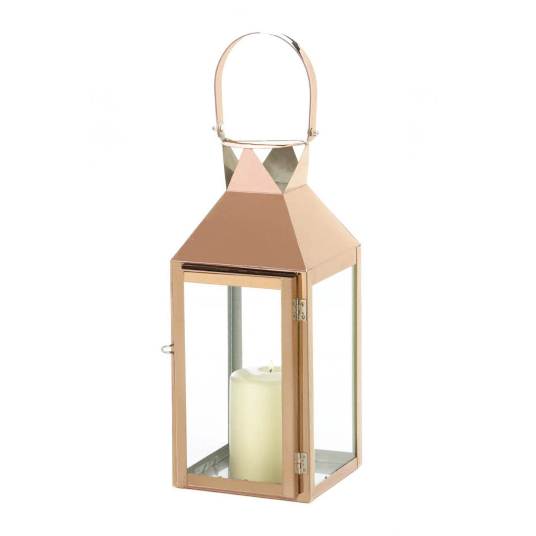 Rose Gold Candle Lantern 