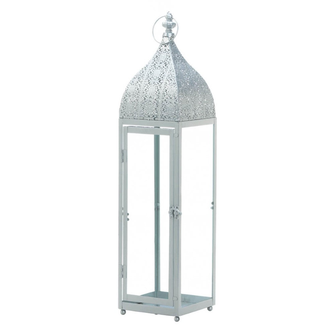 Large Silver Moroccan Style Lantern 