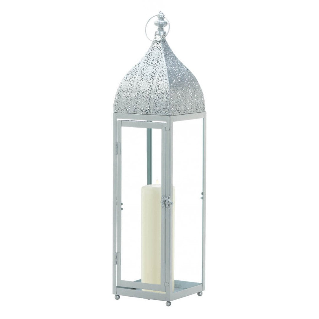 Large Silver Moroccan Style Lantern 