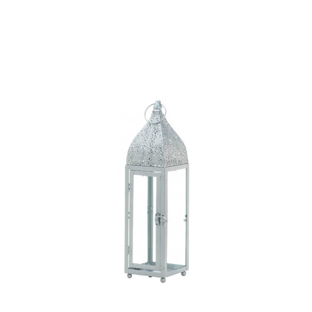 Small Silver Moroccan Style Lantern 