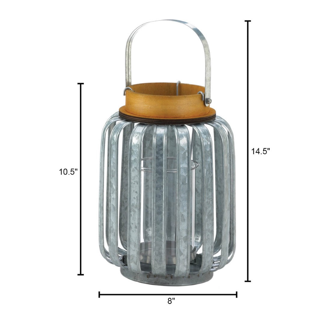 Large Galvanized Metal Lantern 