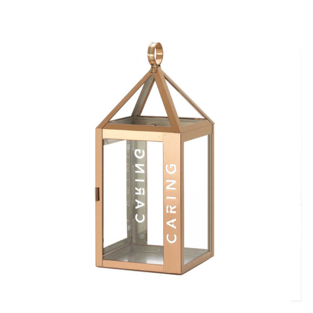 Rose Metal Frame Caring Lantern 