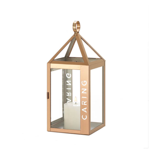 Rose Metal Frame Caring Lantern 