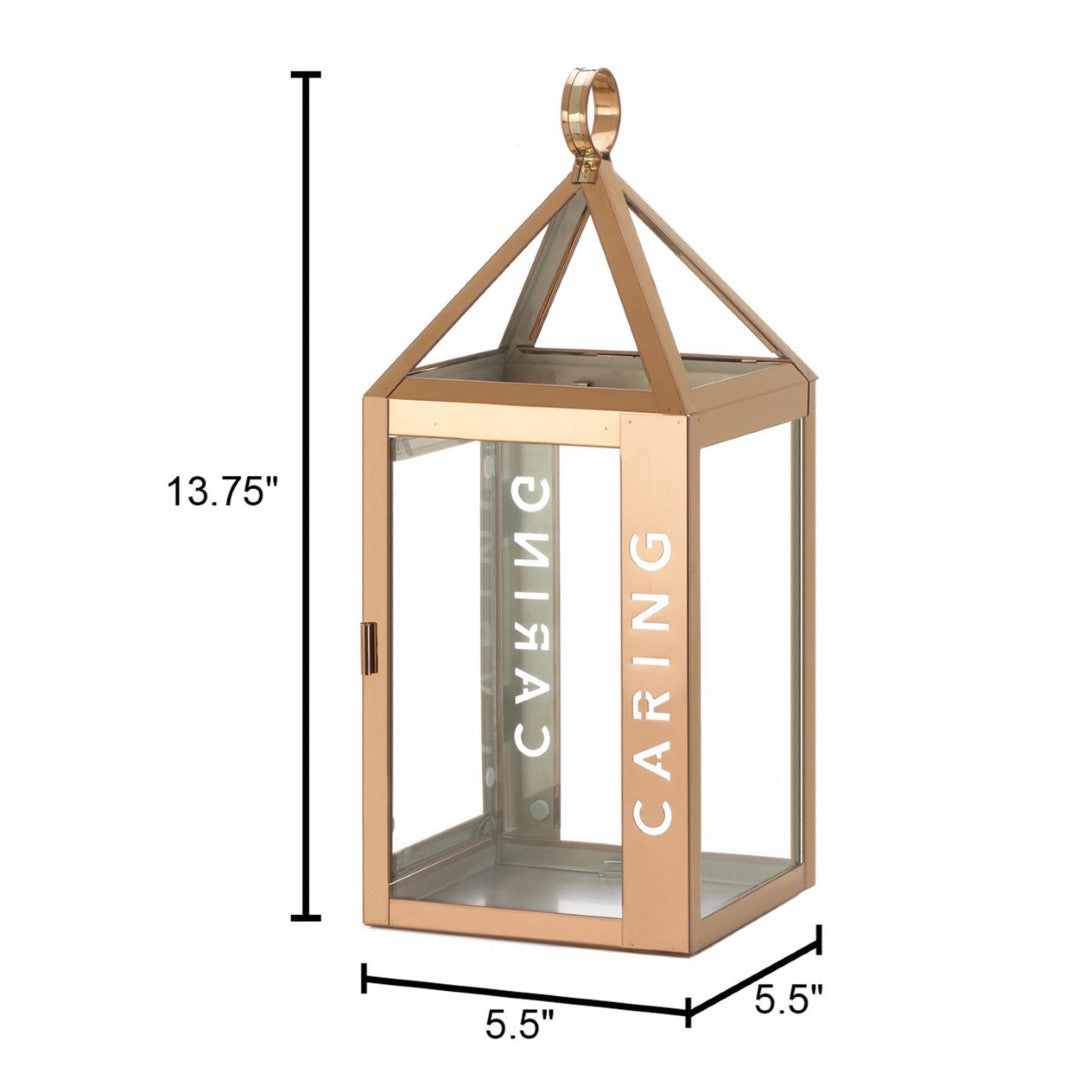 Rose Metal Frame Caring Lantern 