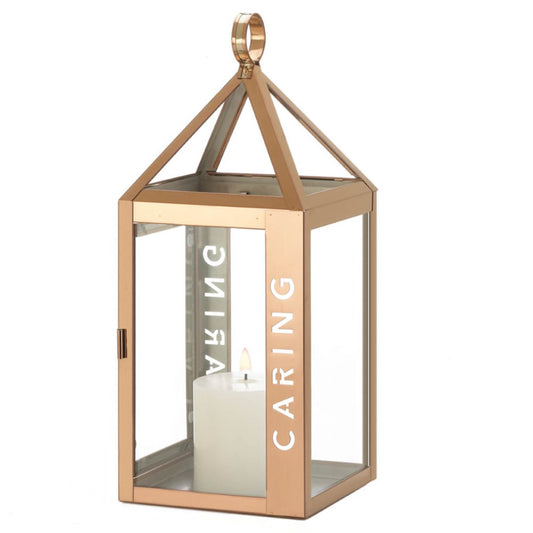 Large Rose Metal Caring Lantern 