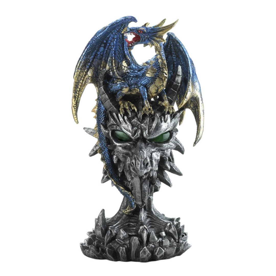 Blue Dragon Warrior Statue 