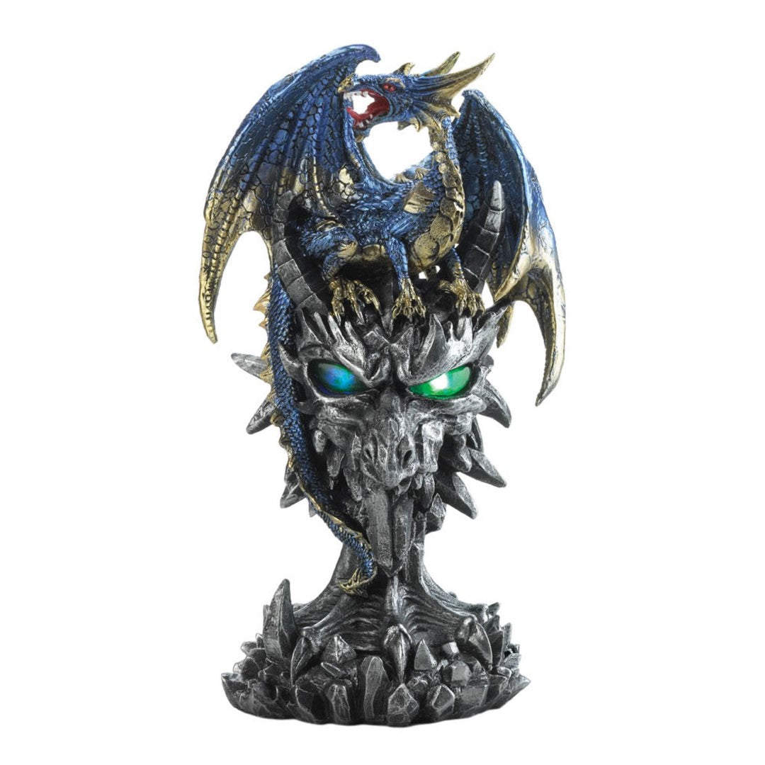 Blue Dragon Warrior Statue 