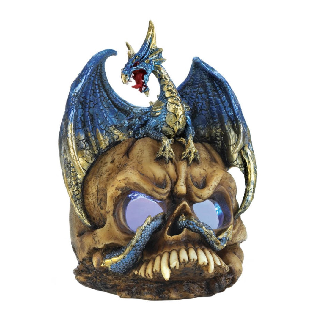 Blue Dragon And Skull Statue 