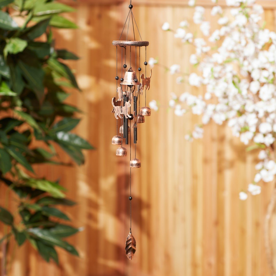 26 Bronze Cats Wind Chimes 