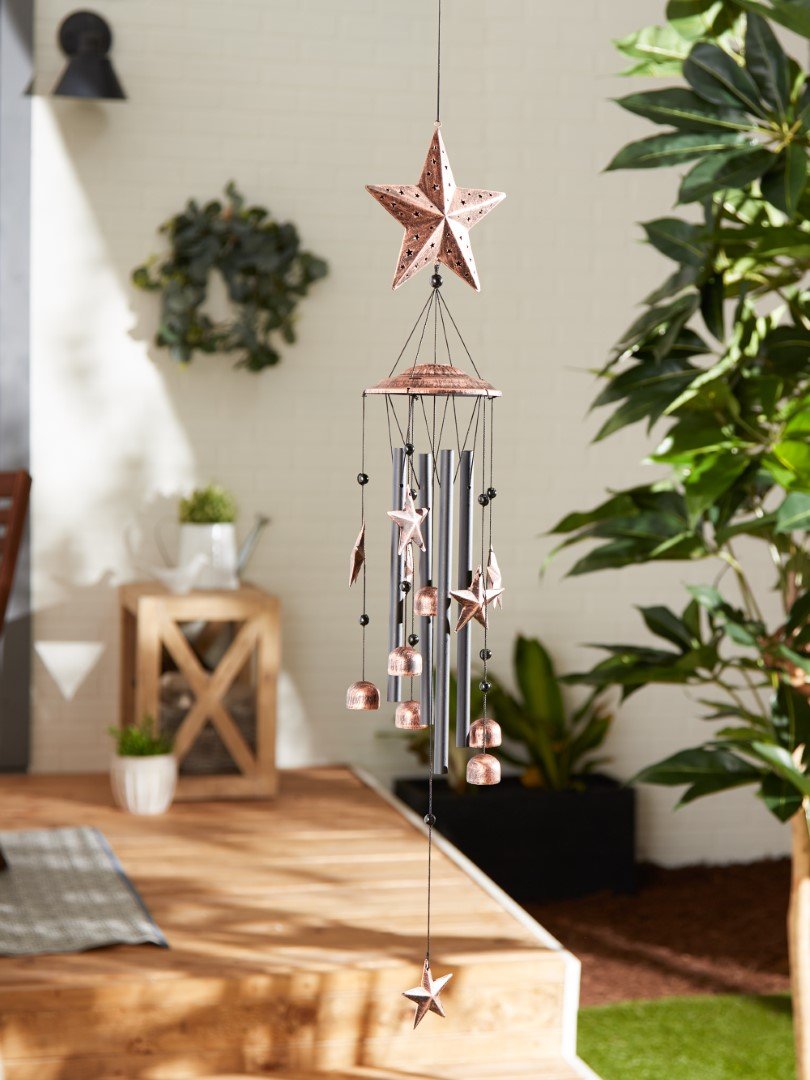 34 Bronze Stars Wind Chimes 