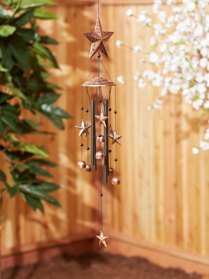 34 Bronze Stars Wind Chimes 