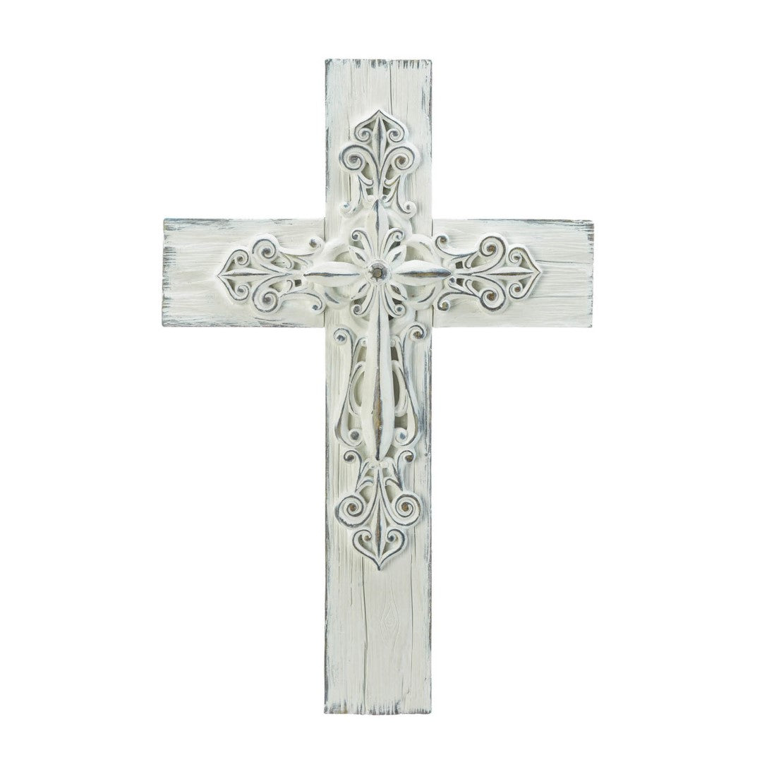 Ornate Whitewashed Cross 