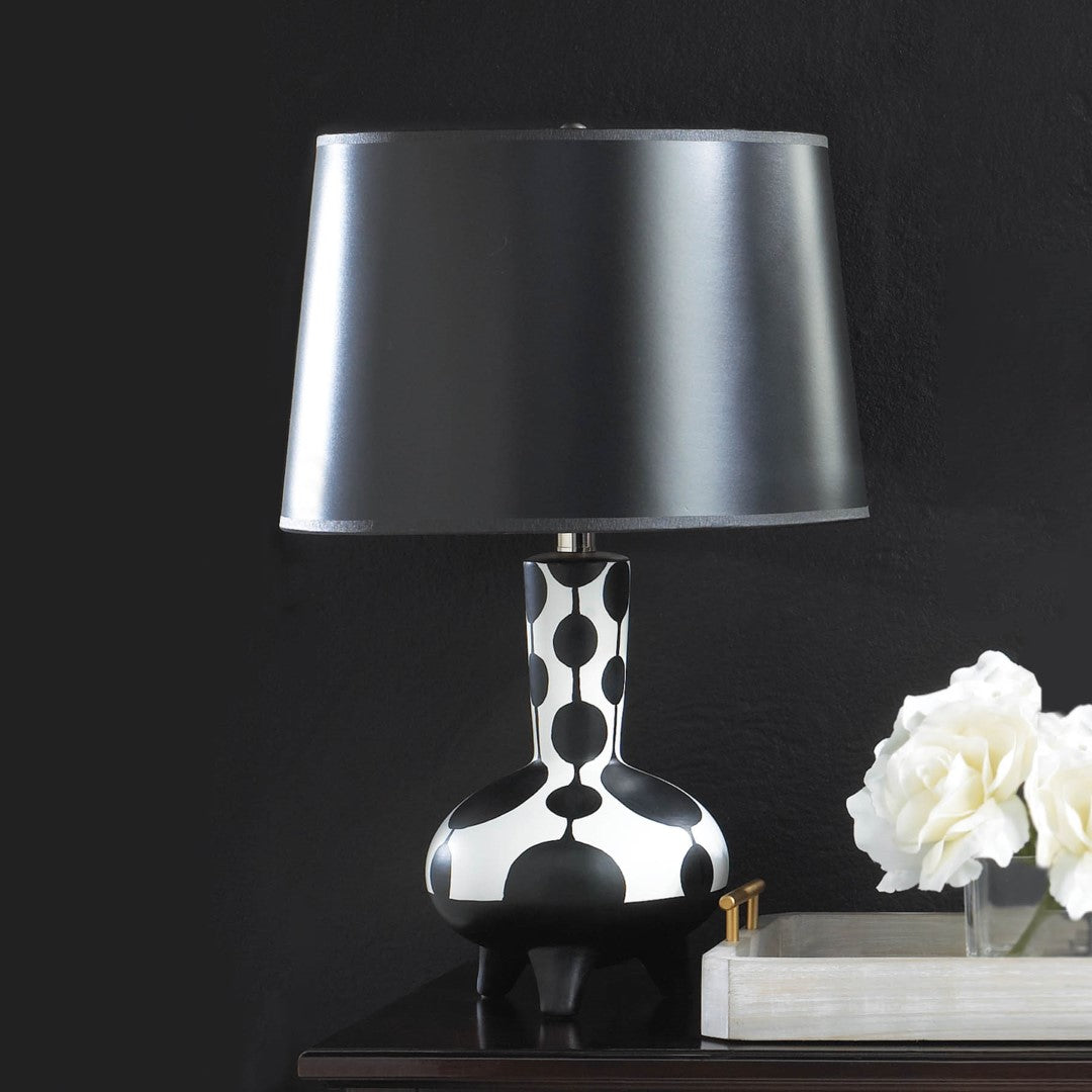 Dollop Black And White Table Lamp 