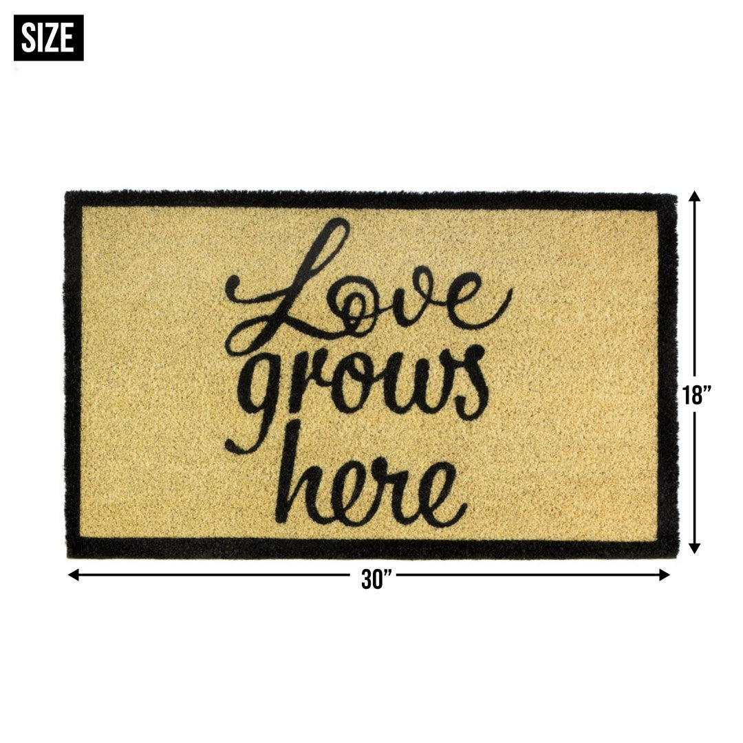 Emilia Love Grows Here Coir Doormat 