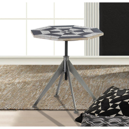 Black And White Checker Side Table 