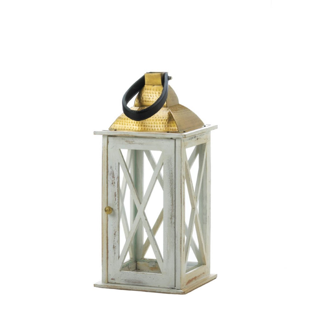 Savannah Medium White Lantern 