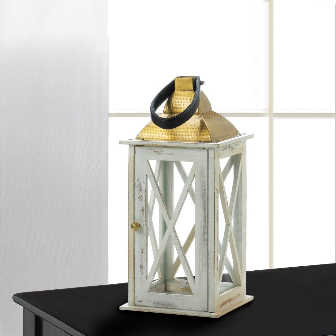 Savannah Medium White Lantern 