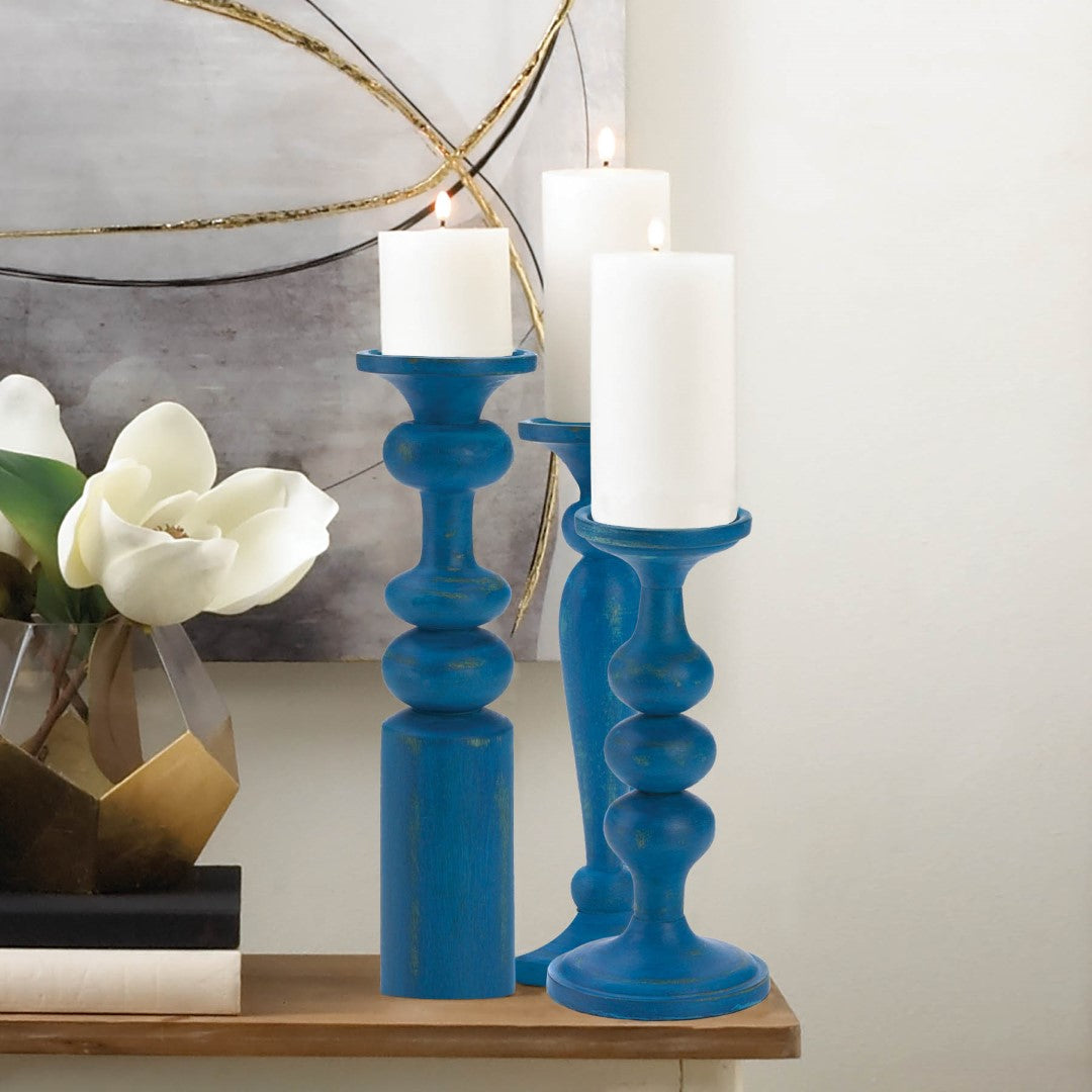 Carmona Blue Artisan Candleholder 