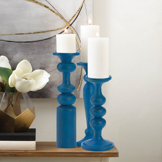 Carmona Blue Artisan Candleholder 