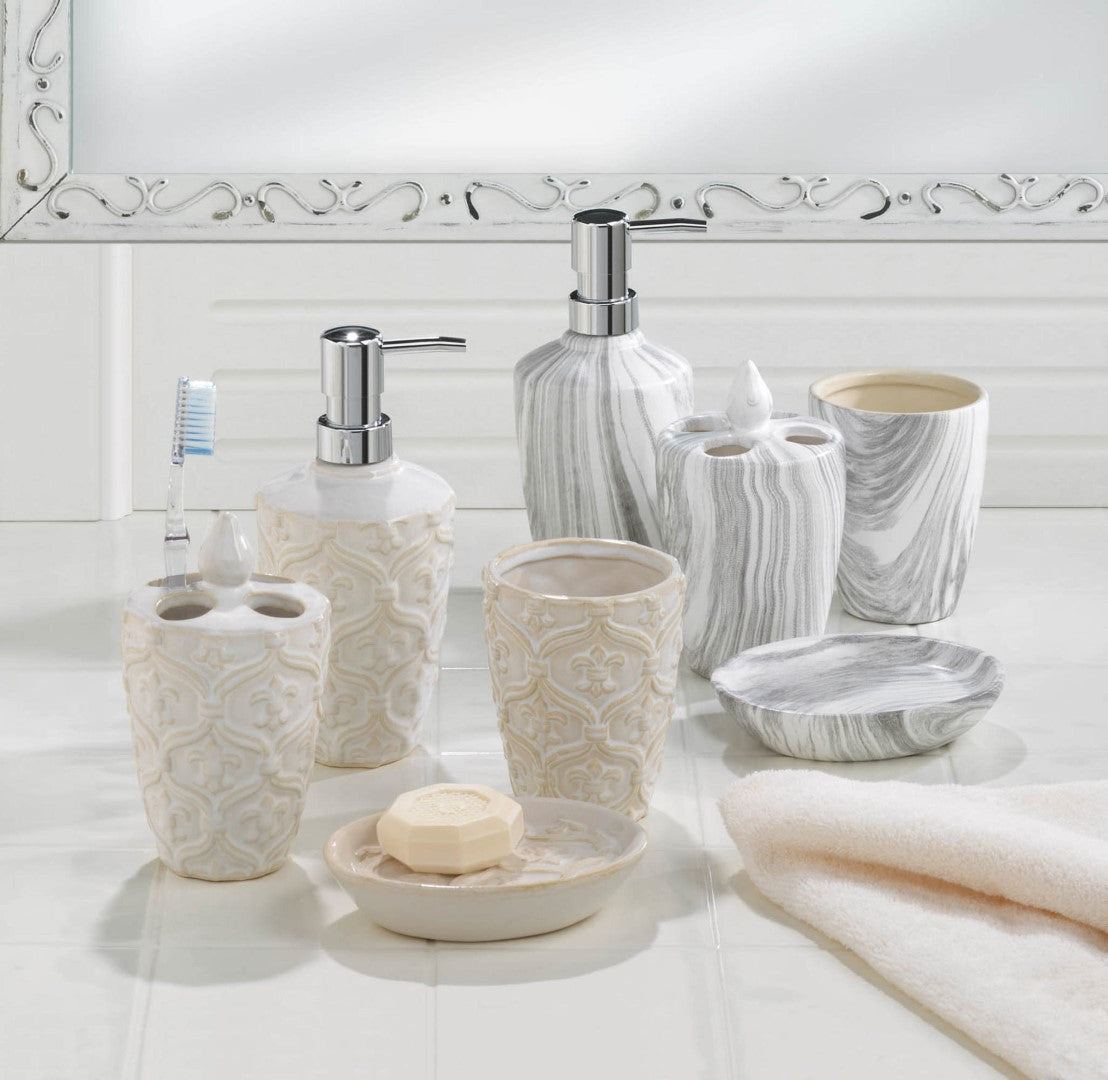 Marble Printed Bath Accessory Set 