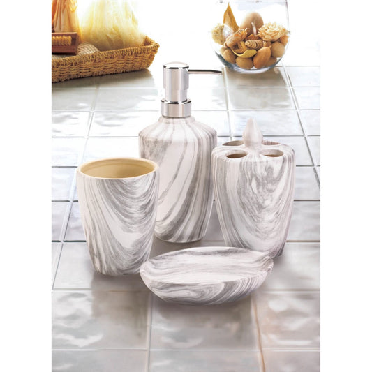 Marble Printed Bath Accessory Set 