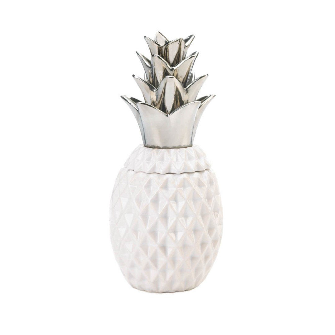 12 Silver Topped Pineapple Jar 