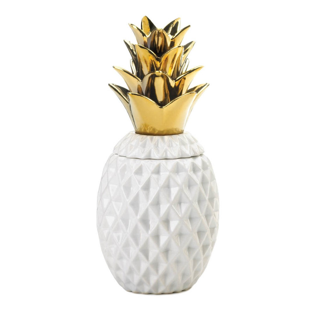 13 Gold Topped Pineapple Jar 