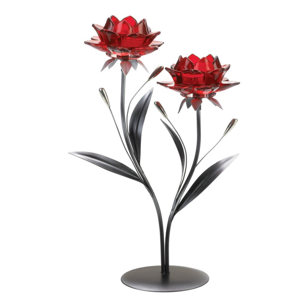 Beautiful Red Flowers Candleholder 