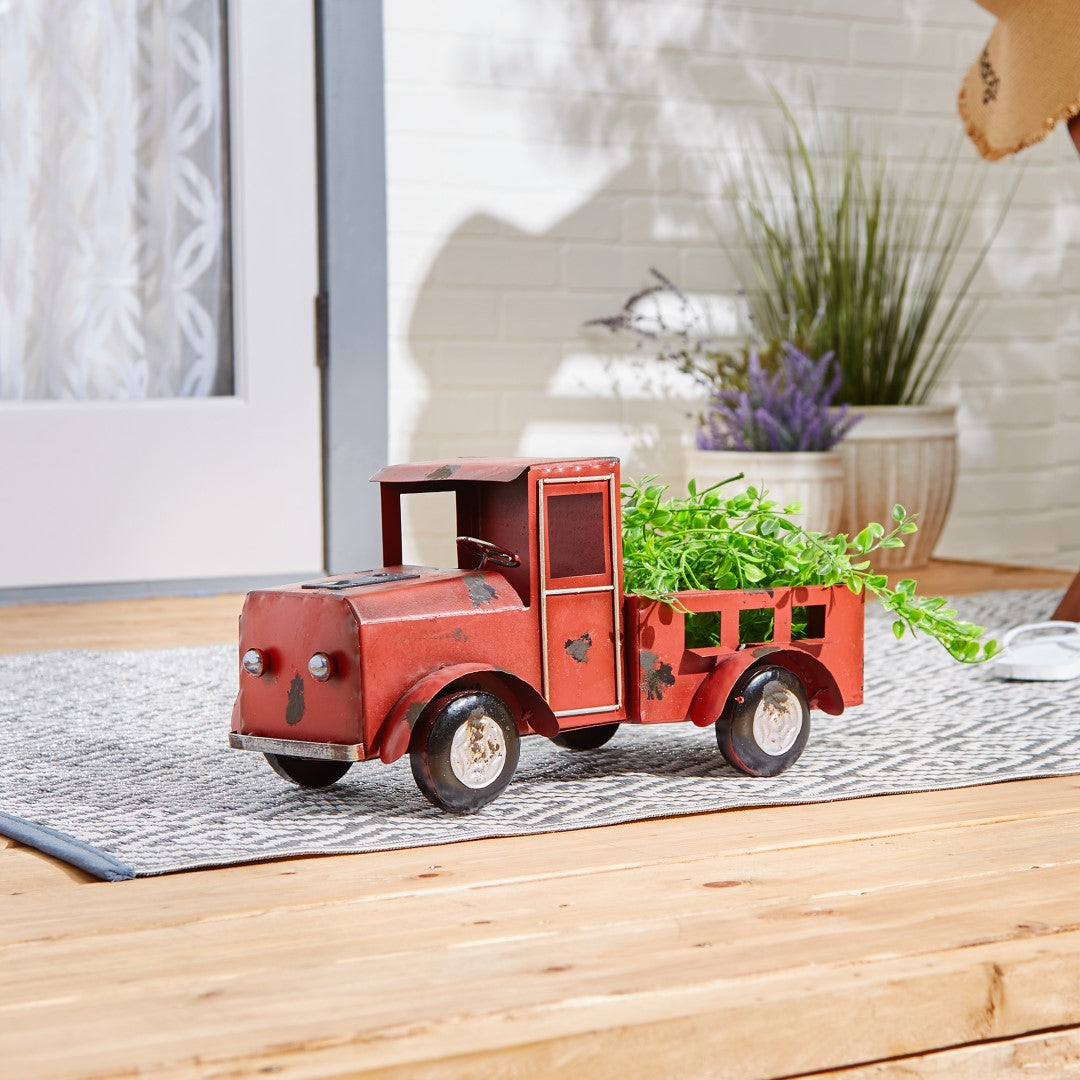 Red Truck Solar Light Planter 