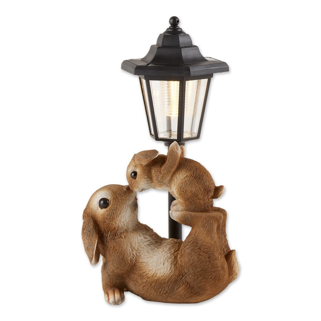 Adorable Mom And Baby Rabbit Solar Lamp 