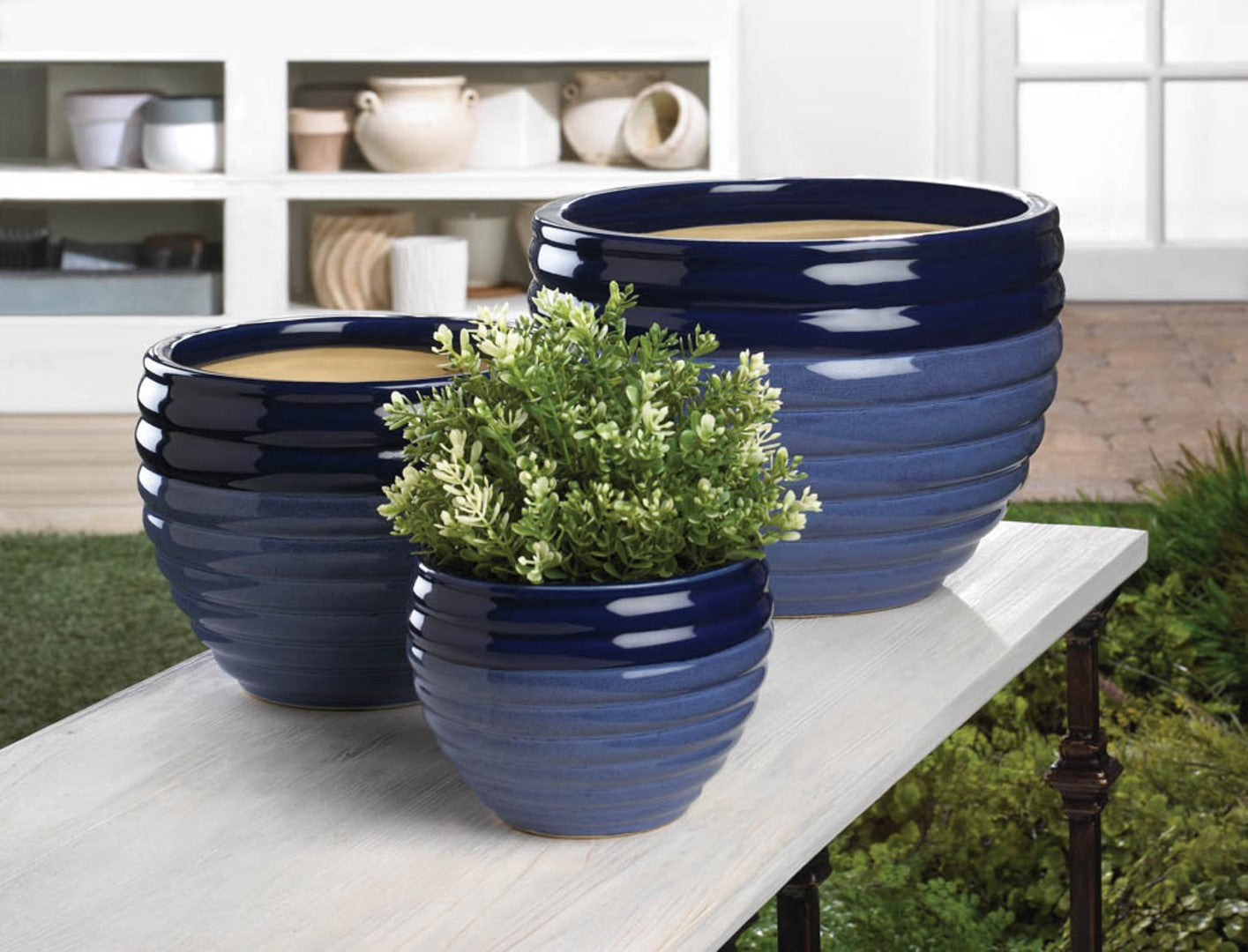 Duo Blue Tone Planter Trio 