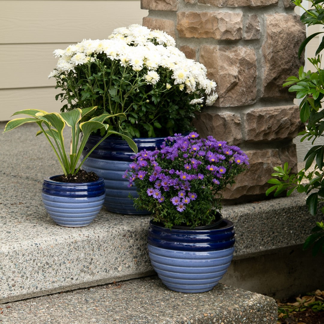 Duo Blue Tone Planter Trio 