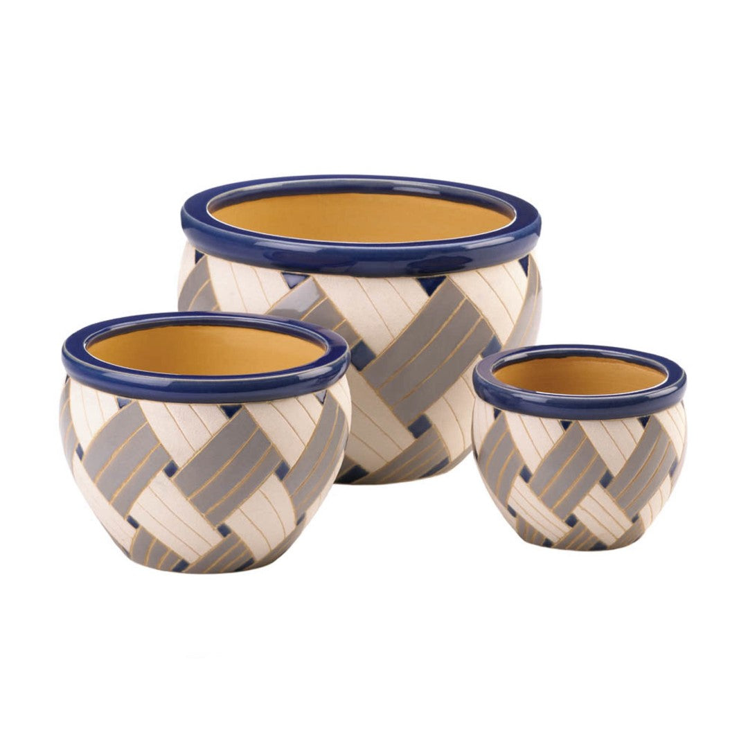 Geo Print Planter Trio 