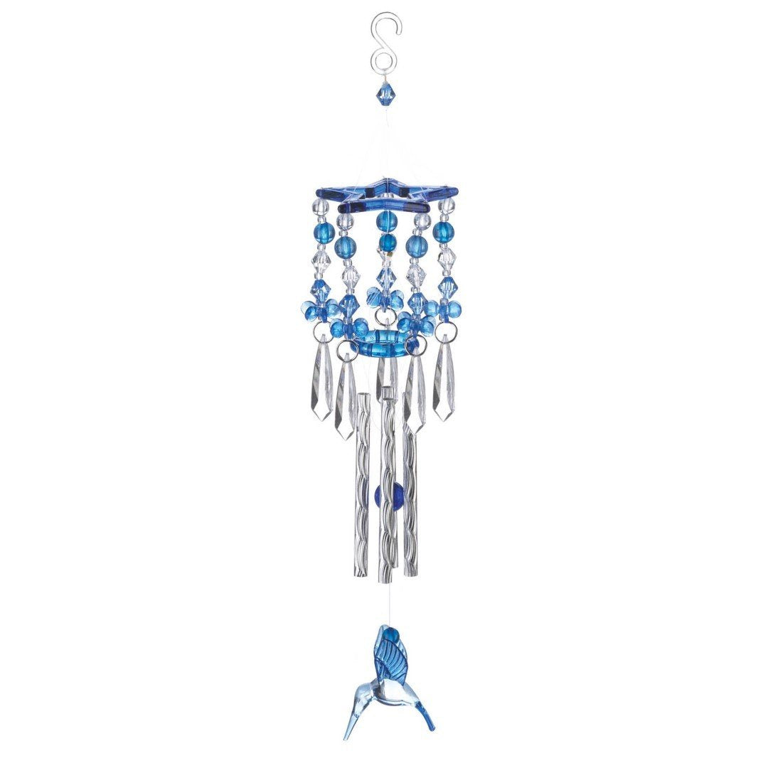 Blue Hummingbird Wind Chimes 