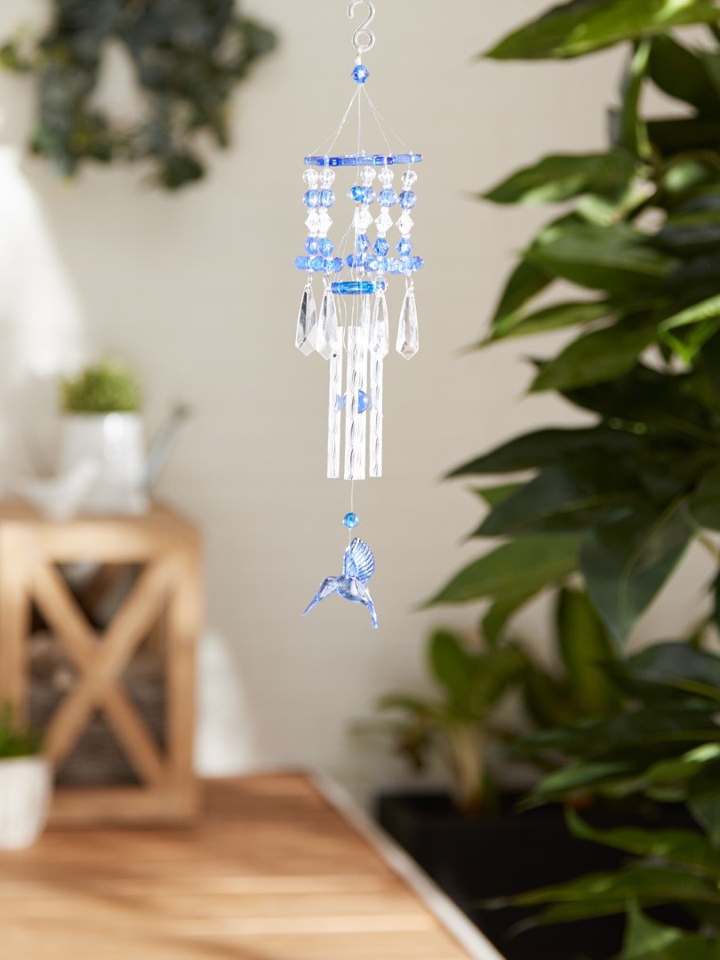 Blue Hummingbird Wind Chimes 