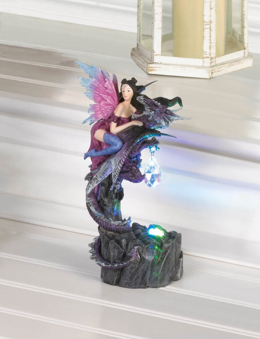 Light Up Fairy And Dragon Figurine 