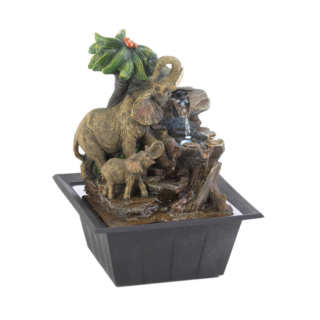 Elephant Family Tabletop Fountain 