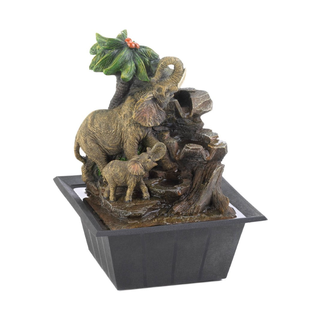 Elephant Family Tabletop Fountain 