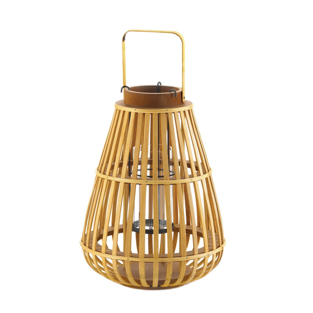 Large Slat Wood Lantern 