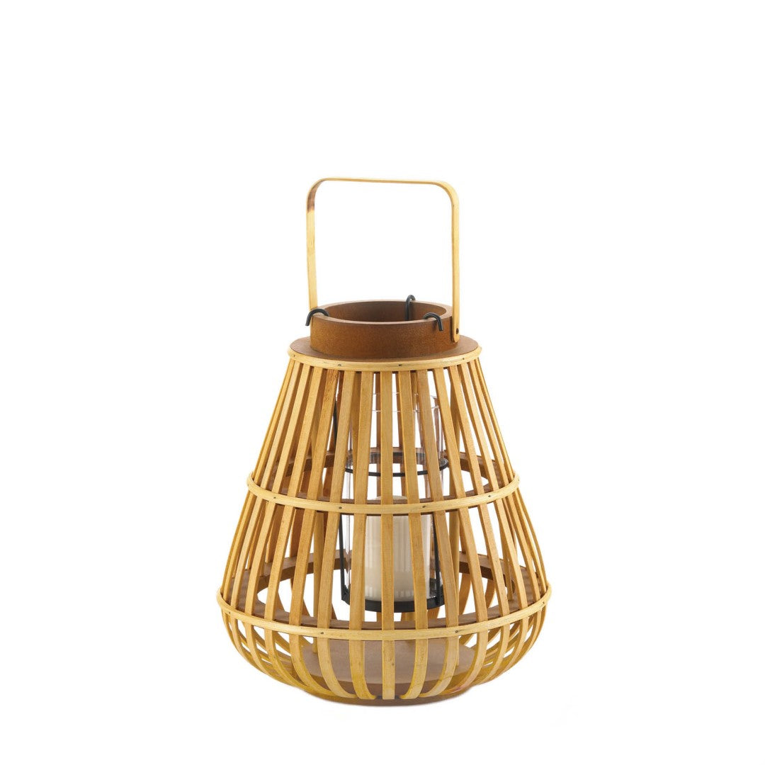 Small Slat Wood Lantern 