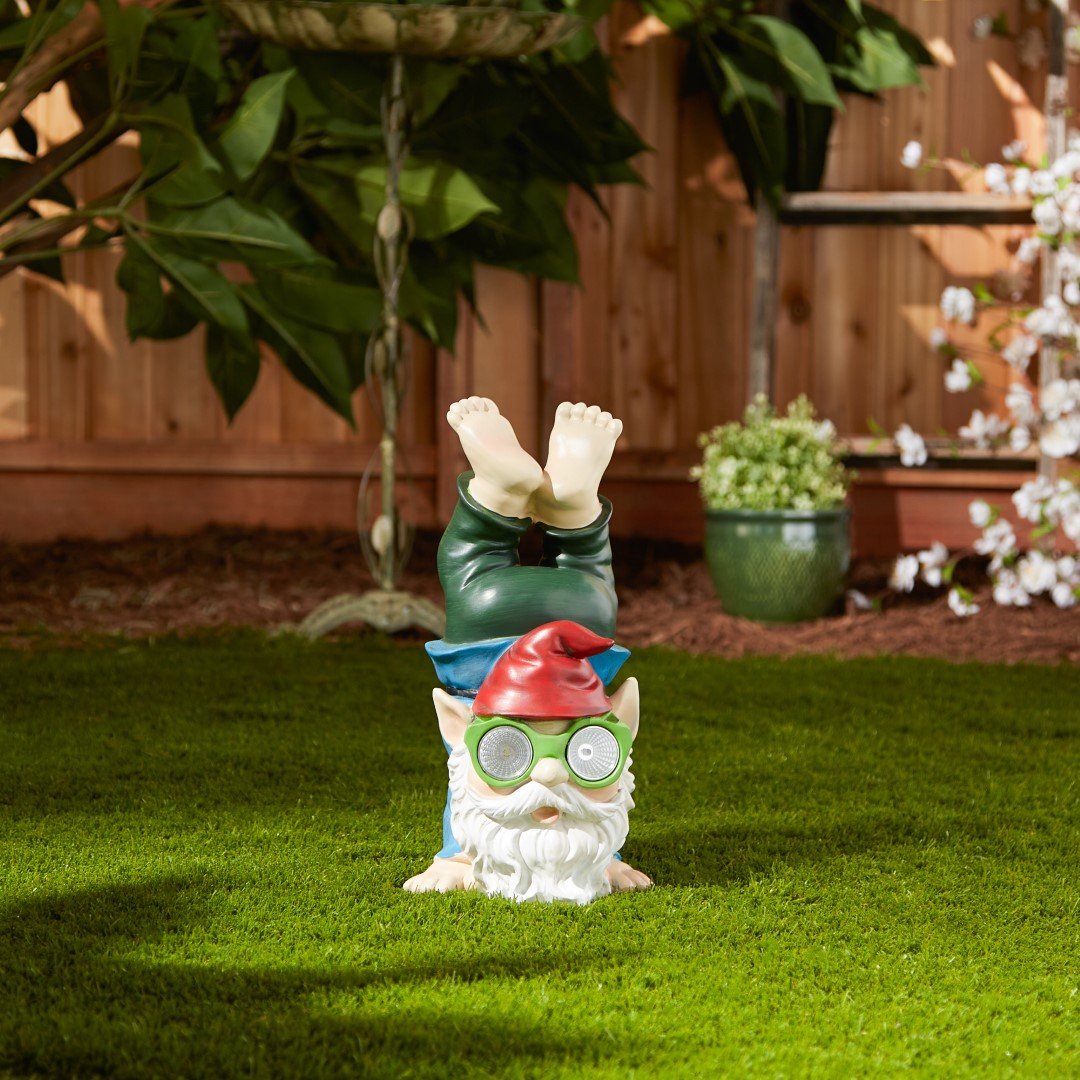 Handstand Solar Gnome Figurine 