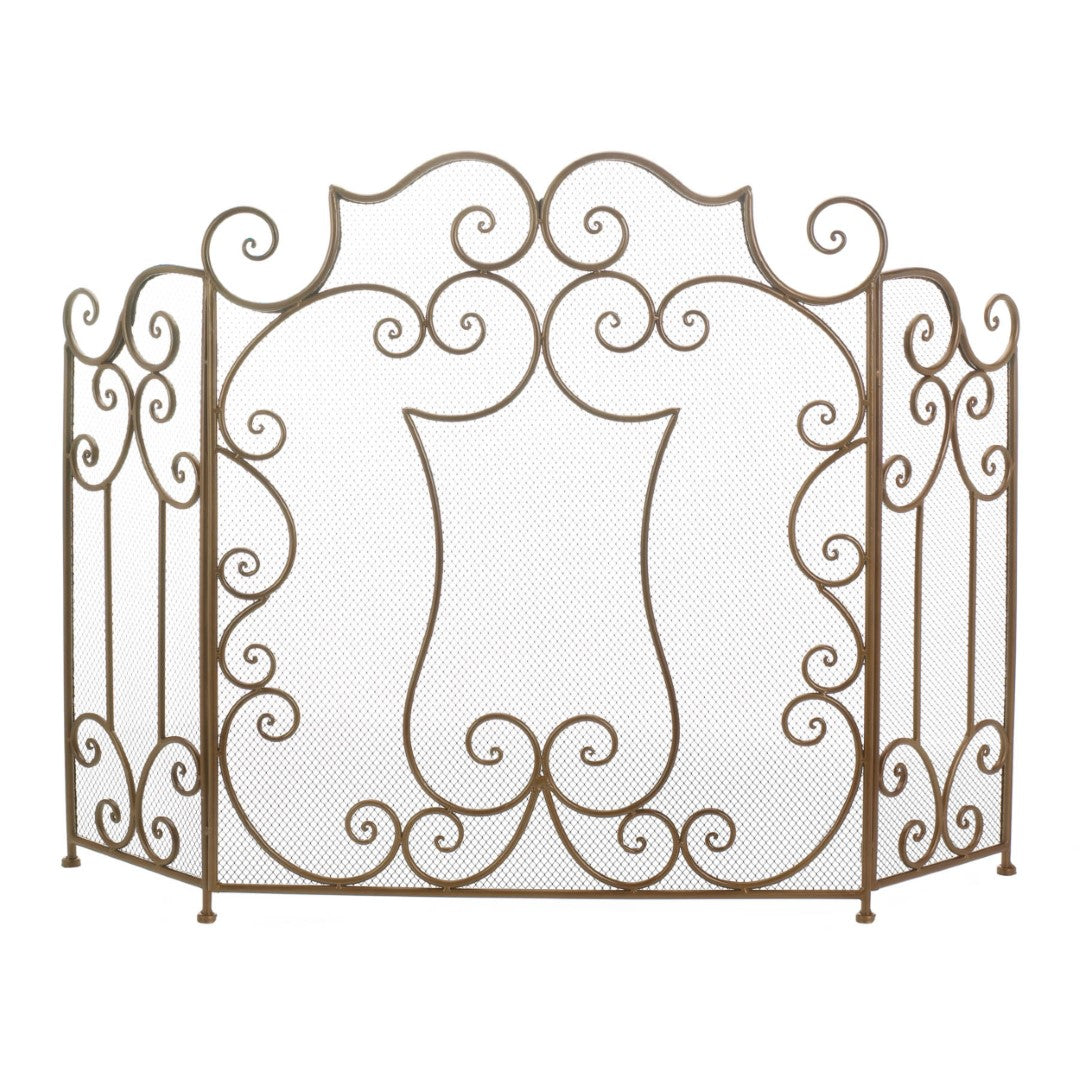 Modern Scroll Fireplace Screen 